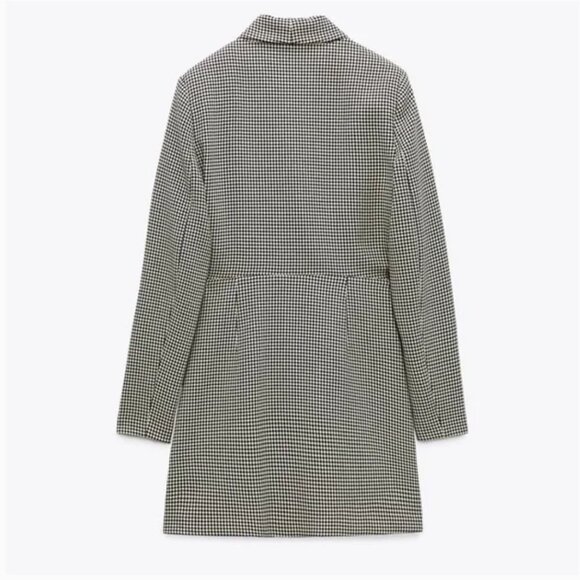ZARA HOUNDSTOOTH BLAZER DRESS Crystal buckle Size M NEW WITH TAG! - Picture 8 of 15